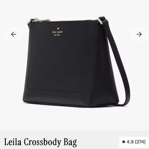 Kate Spade New York black pebble leather Lelia adjustable crossbody bag NWT 329